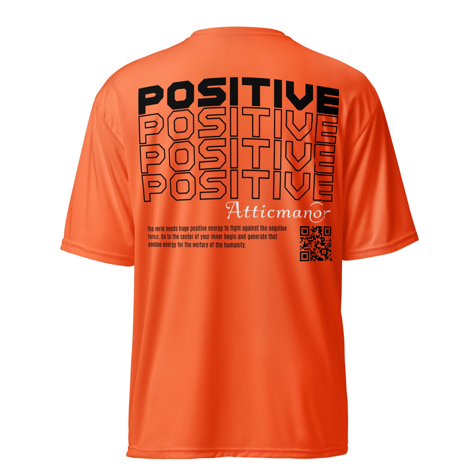 Orange crew neck t-shirt-Positive - ATTIC MANOR